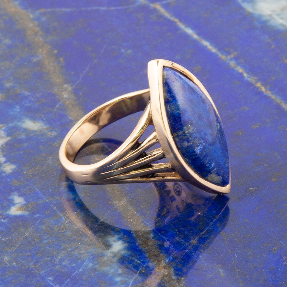Blue Lapis Golden Spark Ring