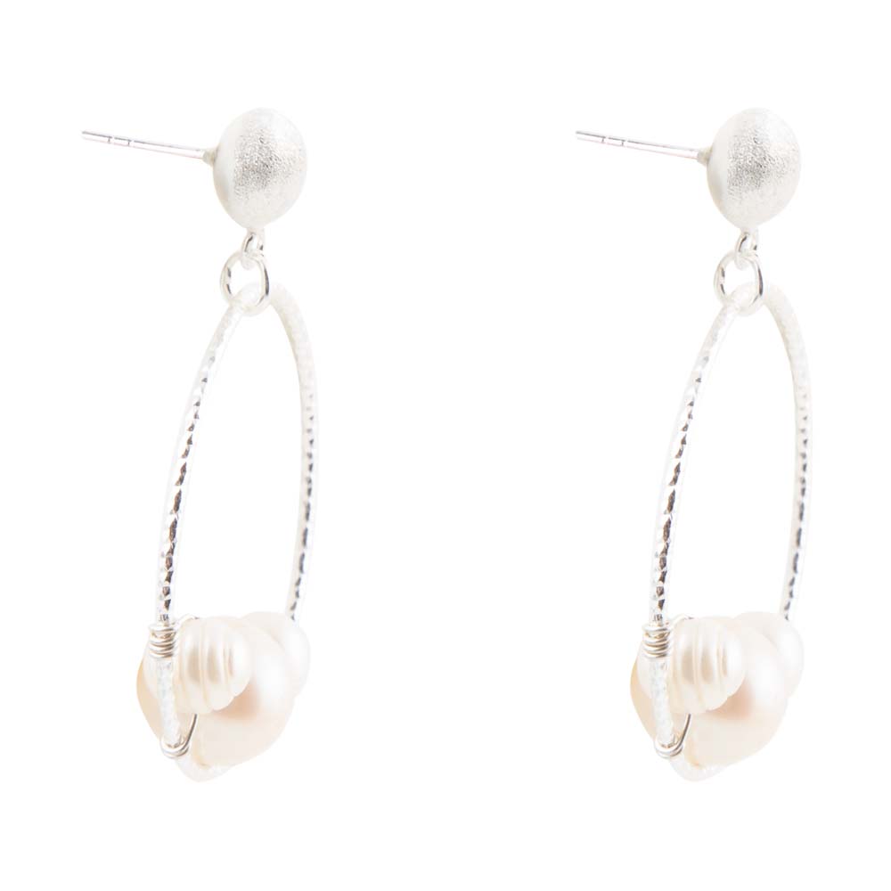 Madie Abstract Pearl and Sterling Silver Earrings
