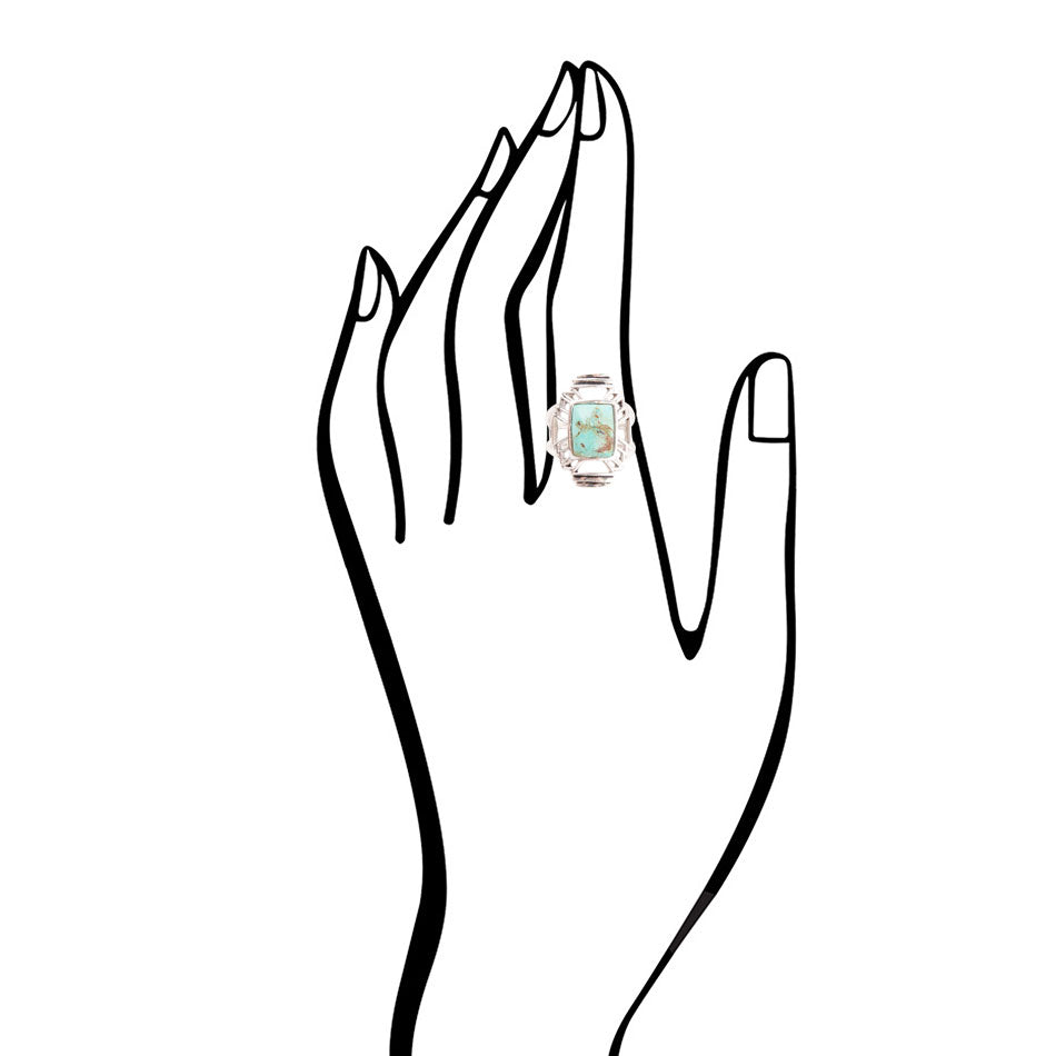 Native Sky Blue Turquoise and Sterling Silver Ring