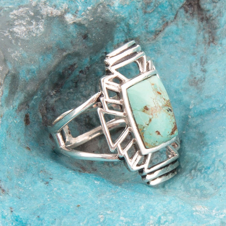 Native Sky Blue Turquoise and Sterling Silver Ring