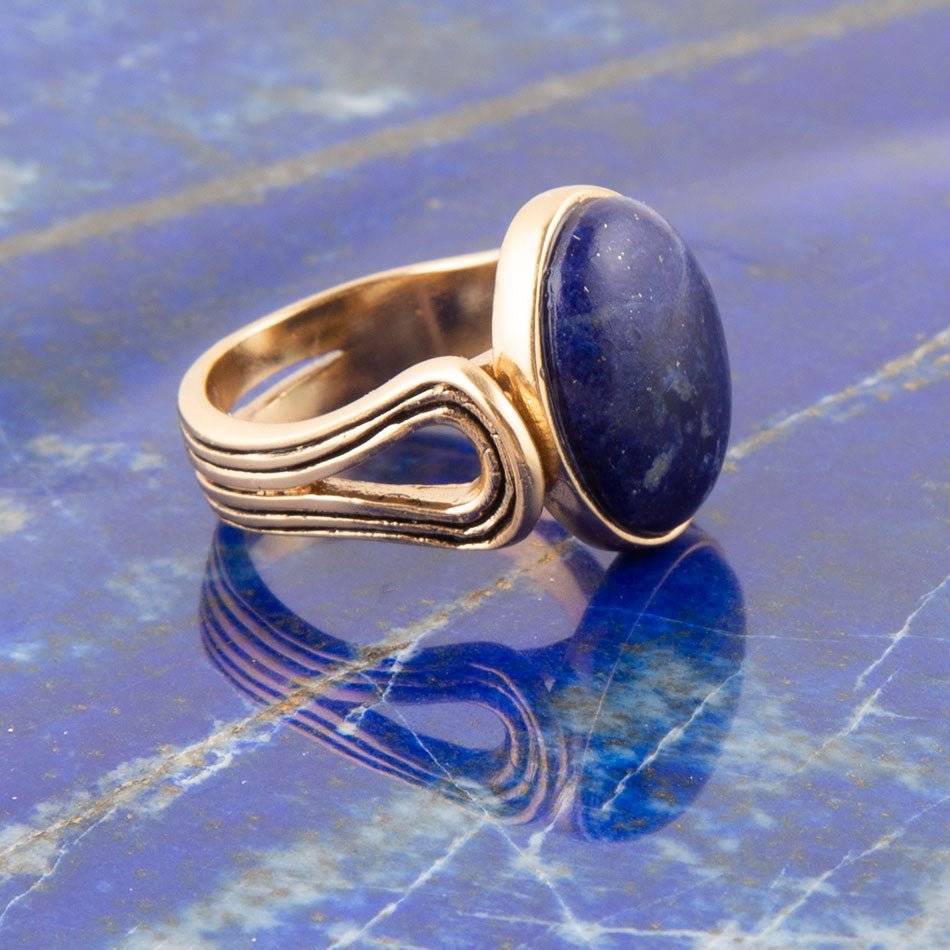 Nova Blue Lapis and Golden Bronze Oval Ring