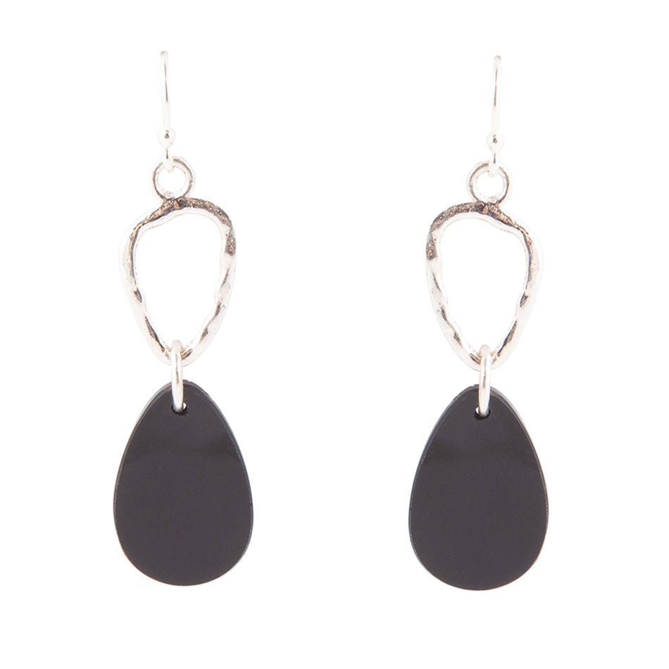 Onyx and Sterling Silver Drop Earrings