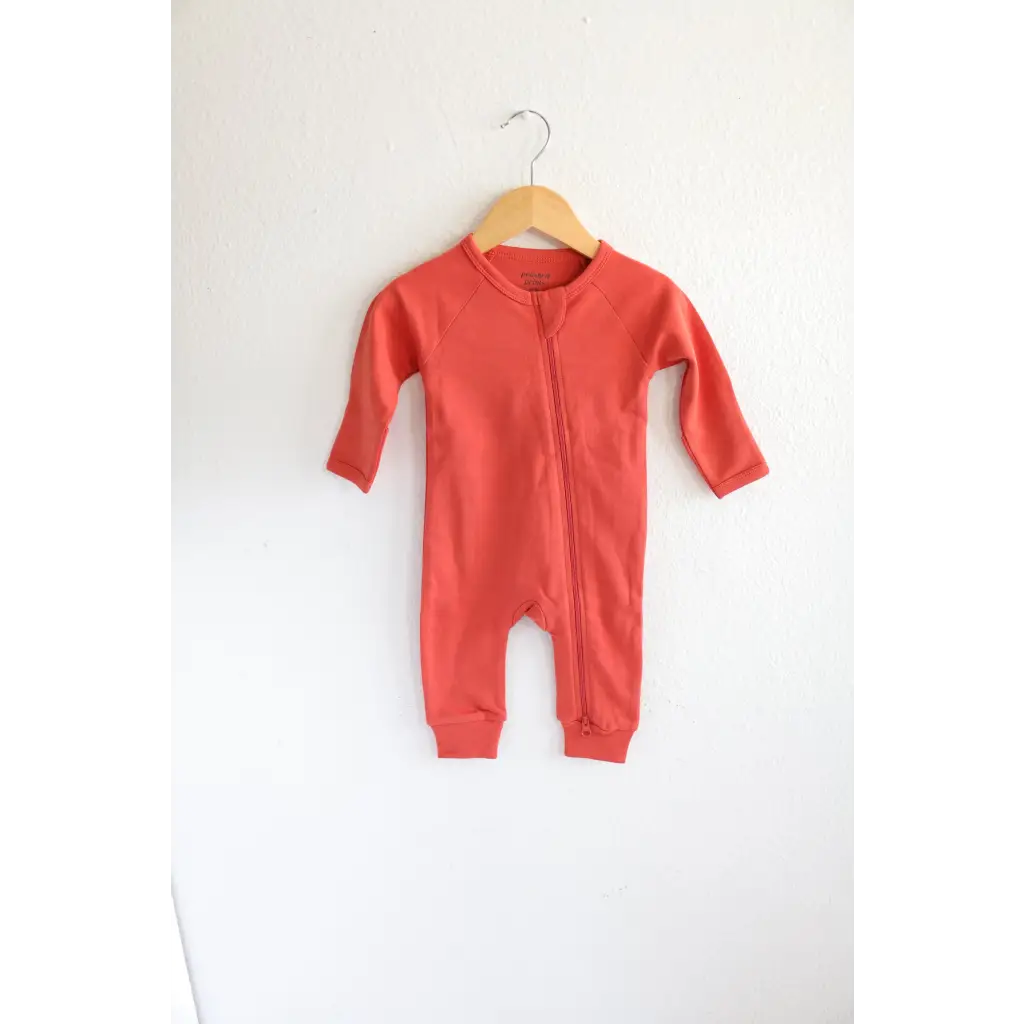 Coral Organic Cotton Baby Zipper Sleeper