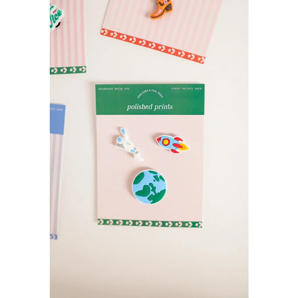 Fun 3-piece Outer Space Shoe Charm Set