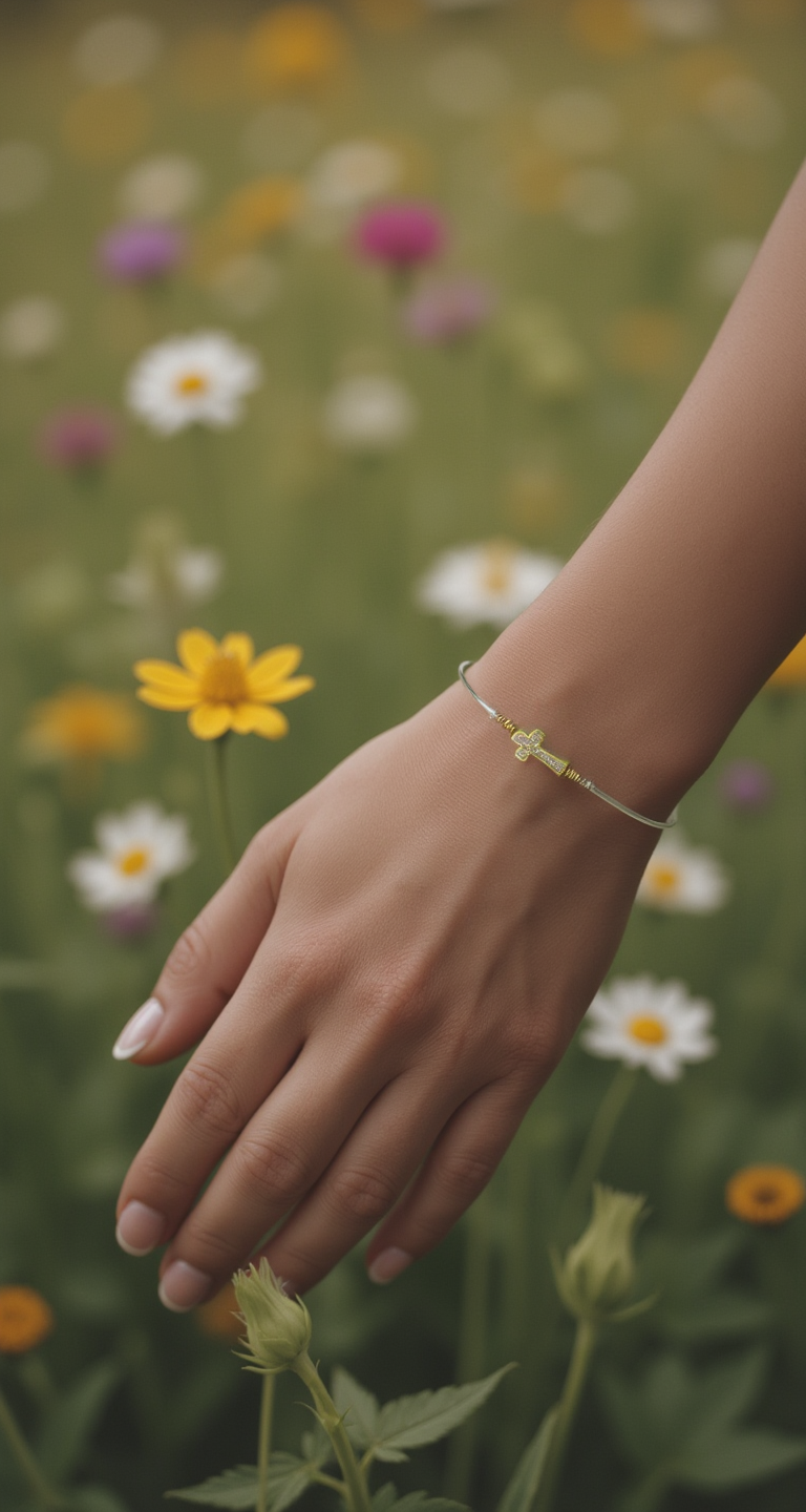 Micro Cross Pave Bracelet