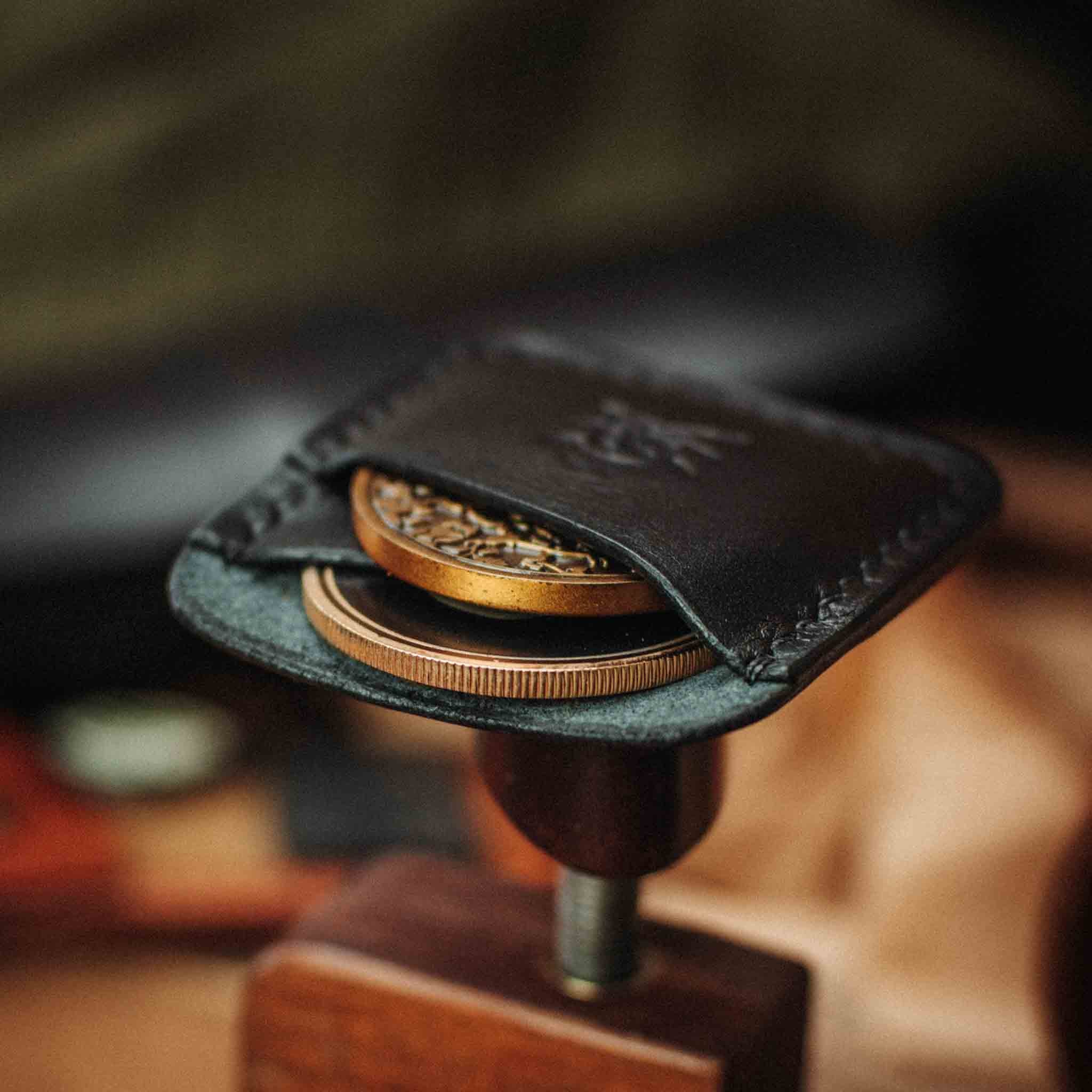 Double Coin Holder - Peso Pocket Duo | Challenge Coin Case | Handcrafted Leather