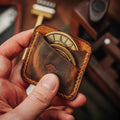 Double Coin Holder - Peso Pocket Duo | Challenge Coin Case | Handcrafted Leather