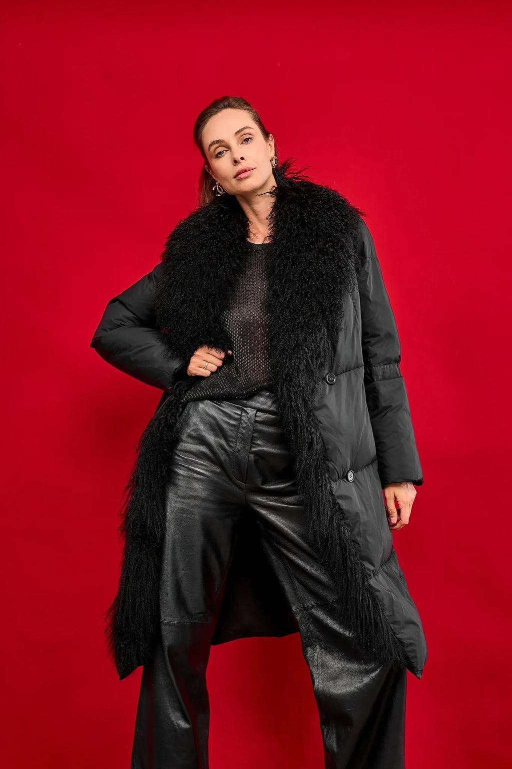 Genuine Lama Fur Premium Down Coat