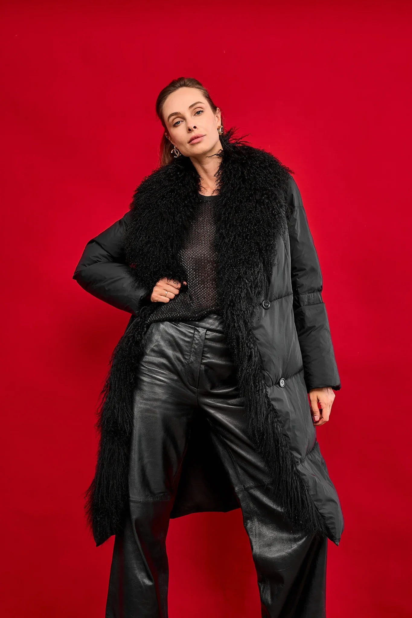 Genuine Lama Fur Premium Down Coat