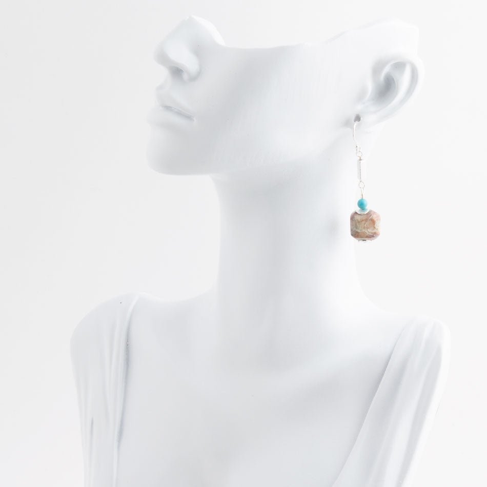 Purple Agate Chucky Sterling Silver Drop Earrings