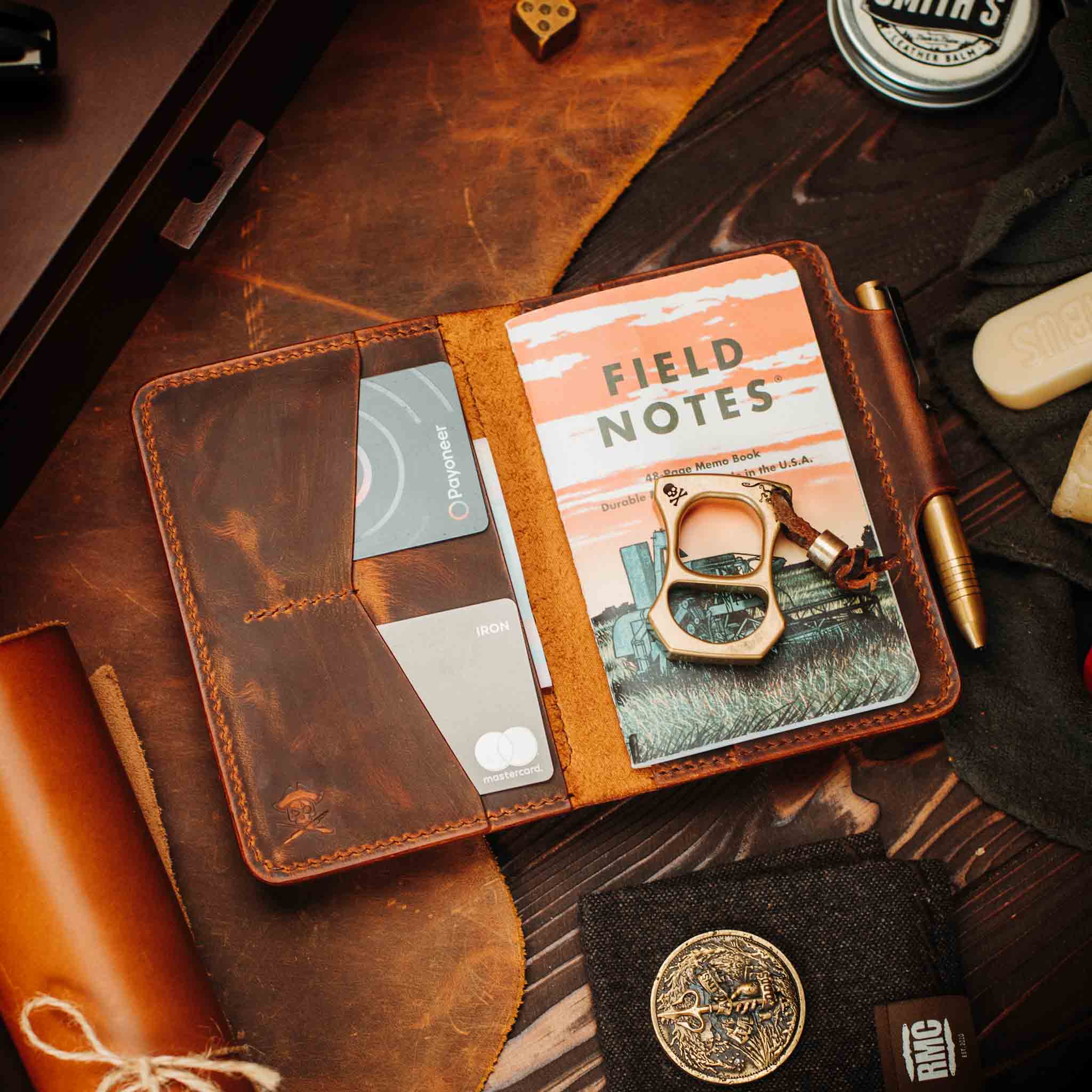 Passport Travel Wallet - Quartermaster v2 | Leather Velcro Organizer | Field Notes Holder