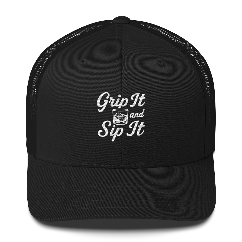 Grip It and Sip It Trucker Hat – Classic Golf Style with a Twist