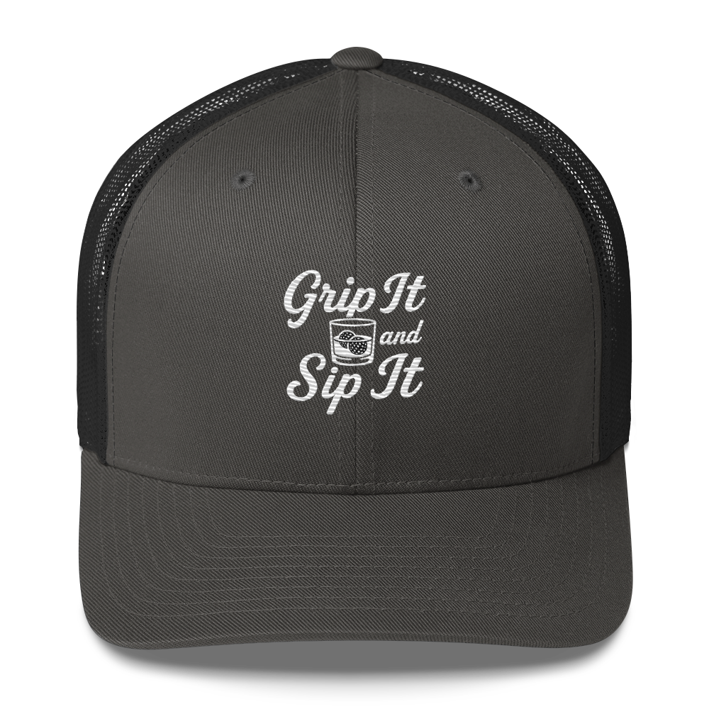 Grip It and Sip It Trucker Hat – Classic Golf Style with a Twist