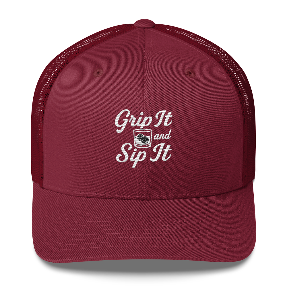 Grip It and Sip It Trucker Hat – Classic Golf Style with a Twist