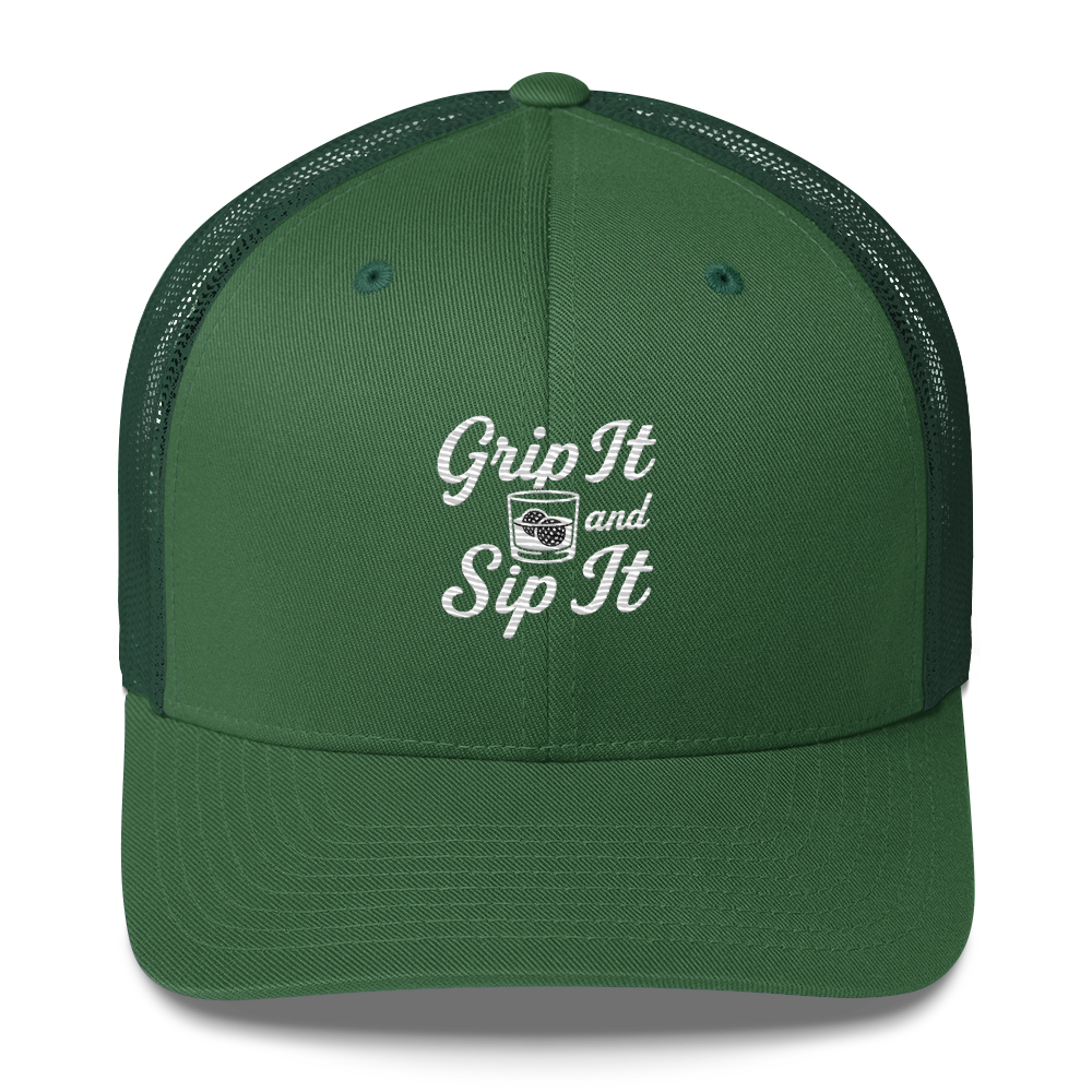 Grip It and Sip It Trucker Hat – Classic Golf Style with a Twist