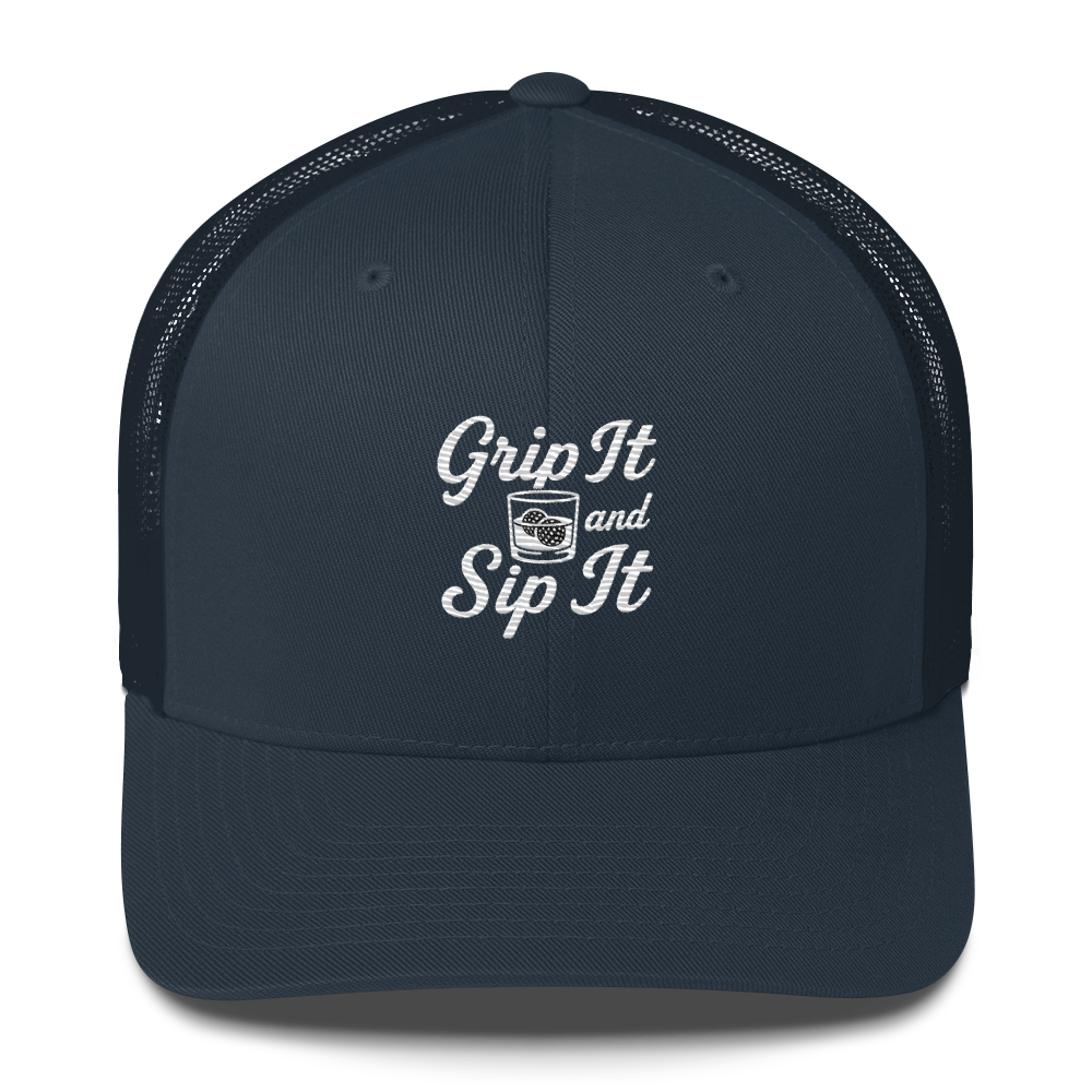 Grip It and Sip It Trucker Hat – Classic Golf Style with a Twist