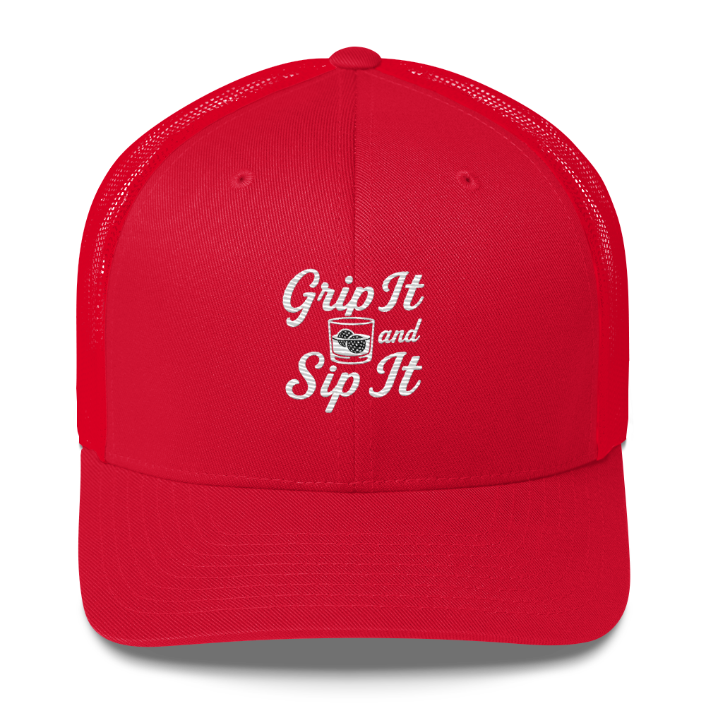 Grip It and Sip It Trucker Hat – Classic Golf Style with a Twist