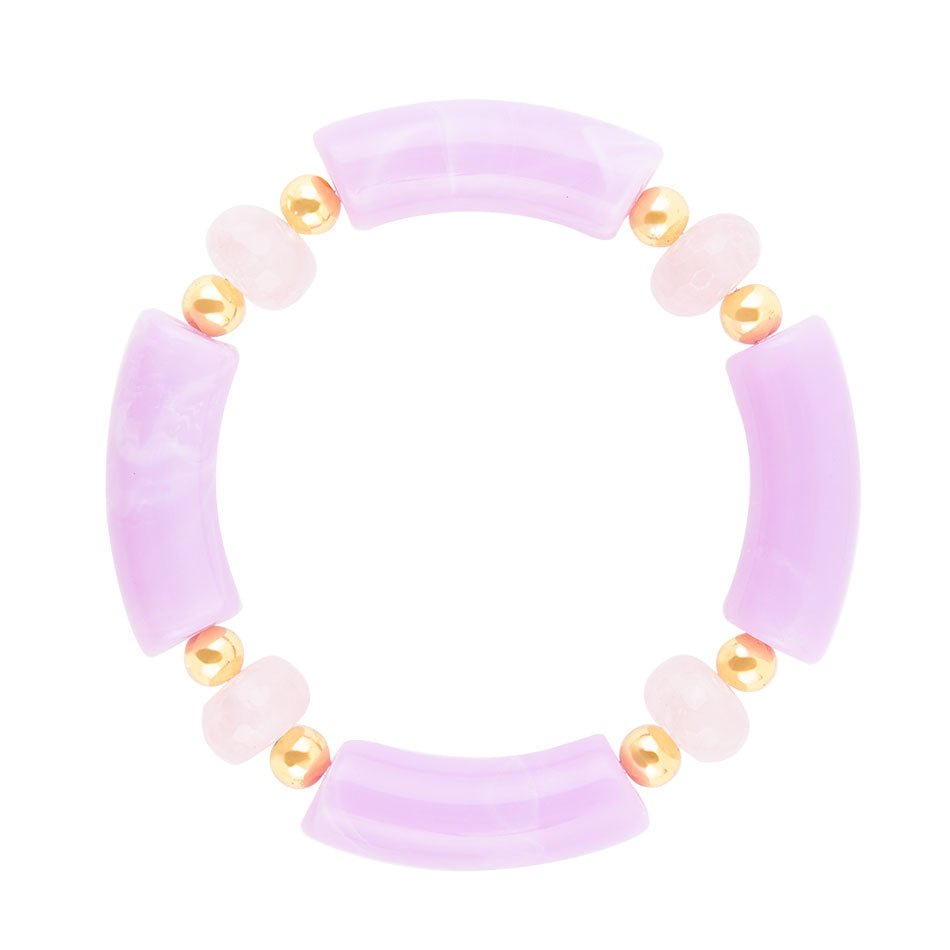 Rose Quartz Lilac Stretch Bracelet