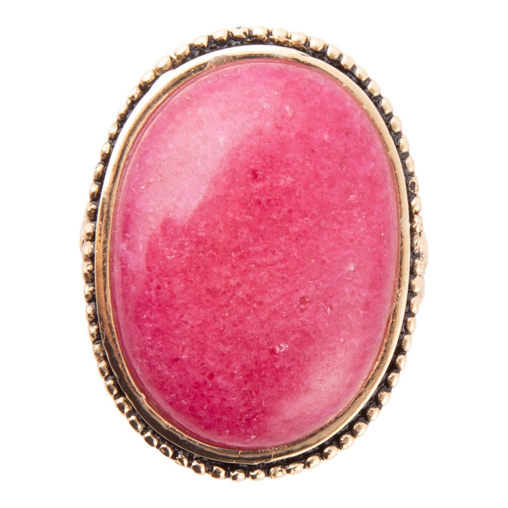 Rosie Pink Rhodonite and Golden Bronze Ring