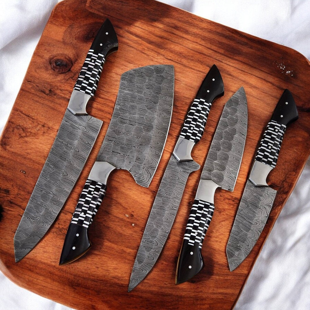 Premium Damascus Kitchen Knives Set – Epoxy Resin Handle