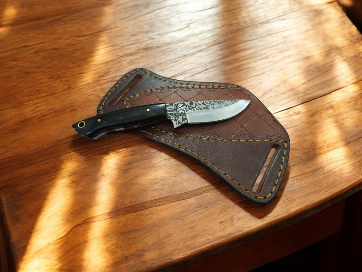 Custom Handmade D2 Steel Belt Knife with Rosewood Handle