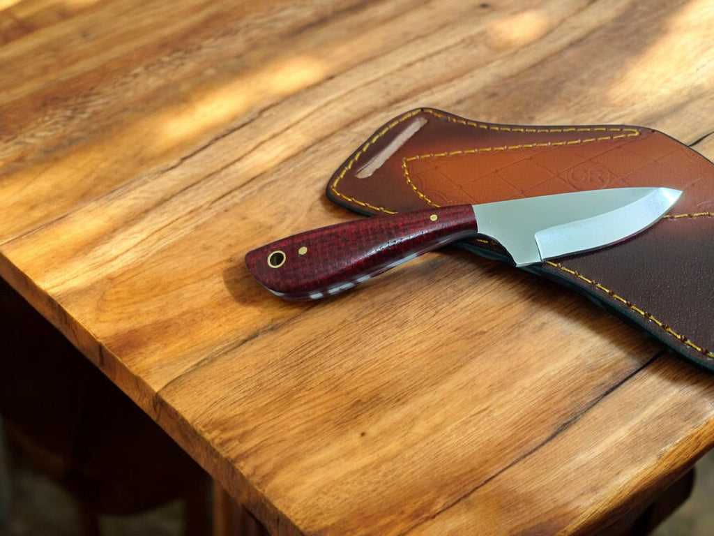 Handmade Belt Knife – D2 Steel Blade with Micarta Handle