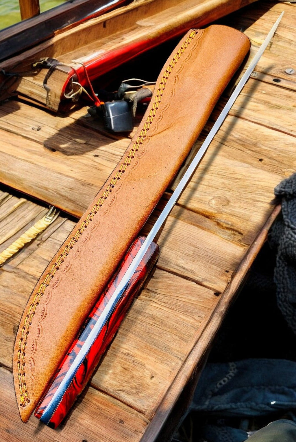 Premium 15" Handmade Fillet Knife with Epoxy Resin Handle