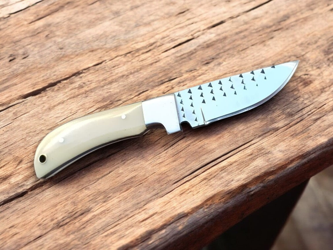 Custom Handmade Cowboy Knife with Bone Handle – 7.5"