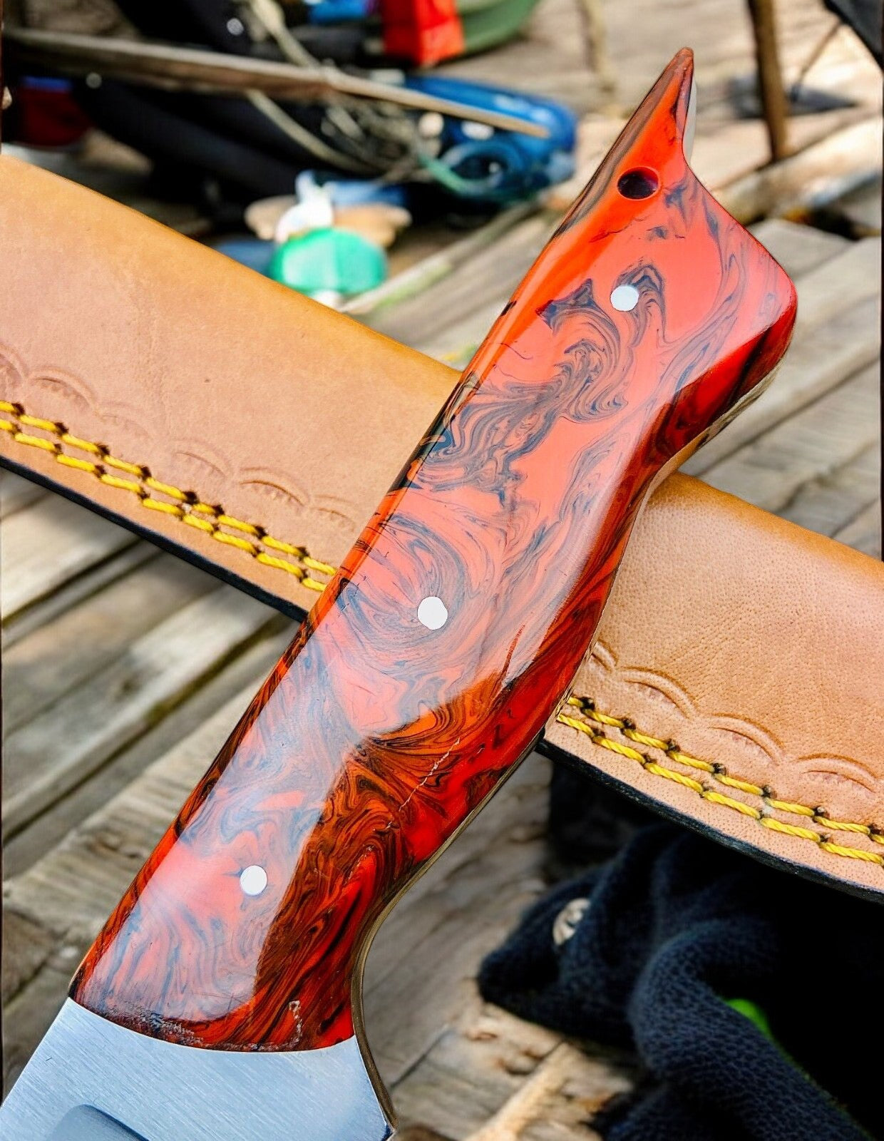 Premium 15" Handmade Fillet Knife with Epoxy Resin Handle