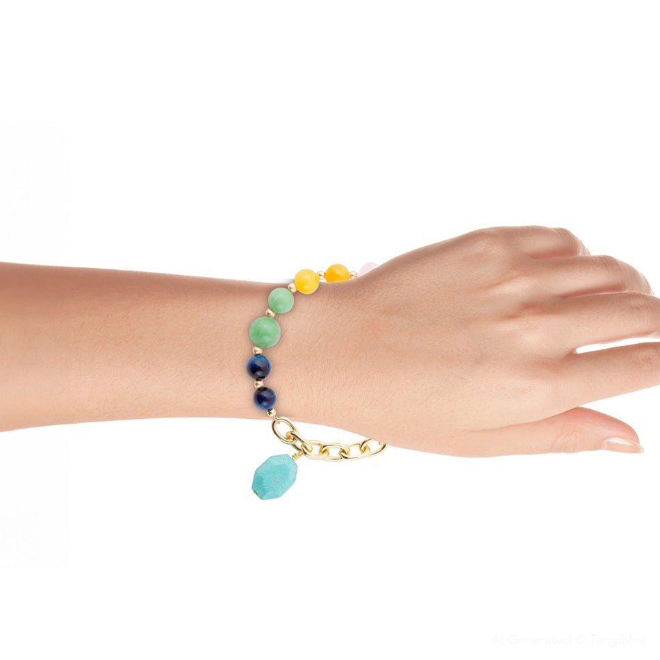 Serape Multi-Color Golden Toggle Bracelet