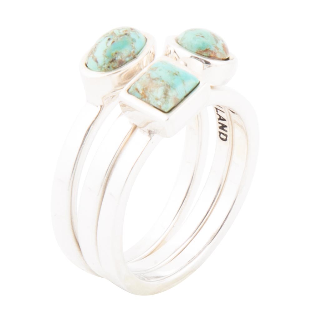 Sterling Silver Blue Turquoise Stackable Ring
