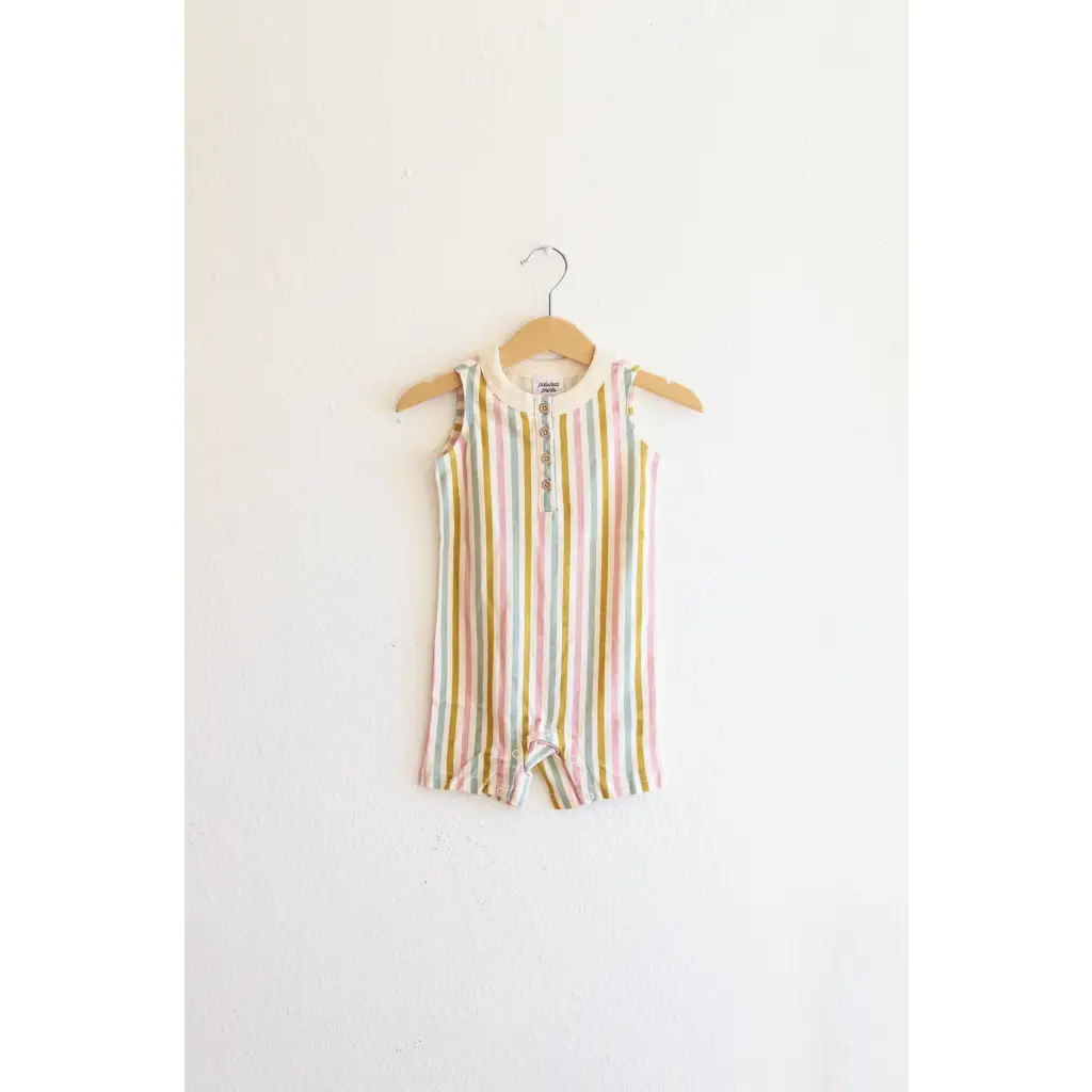 Adorable Super Soft Organic Cotton Henley Romper for Babies