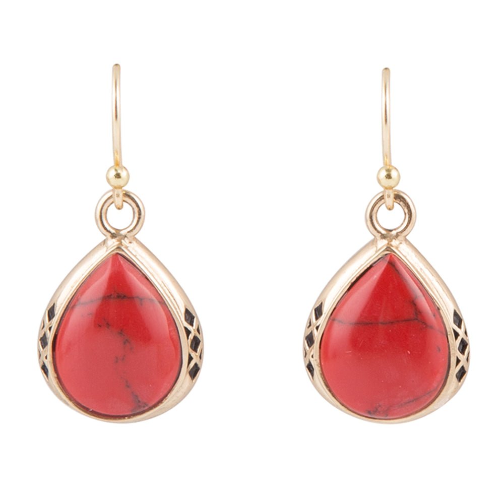 The Perfect Drop Red Howlite Earrings