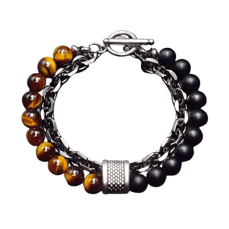 Tiger Eye Lava Stone Bracelet