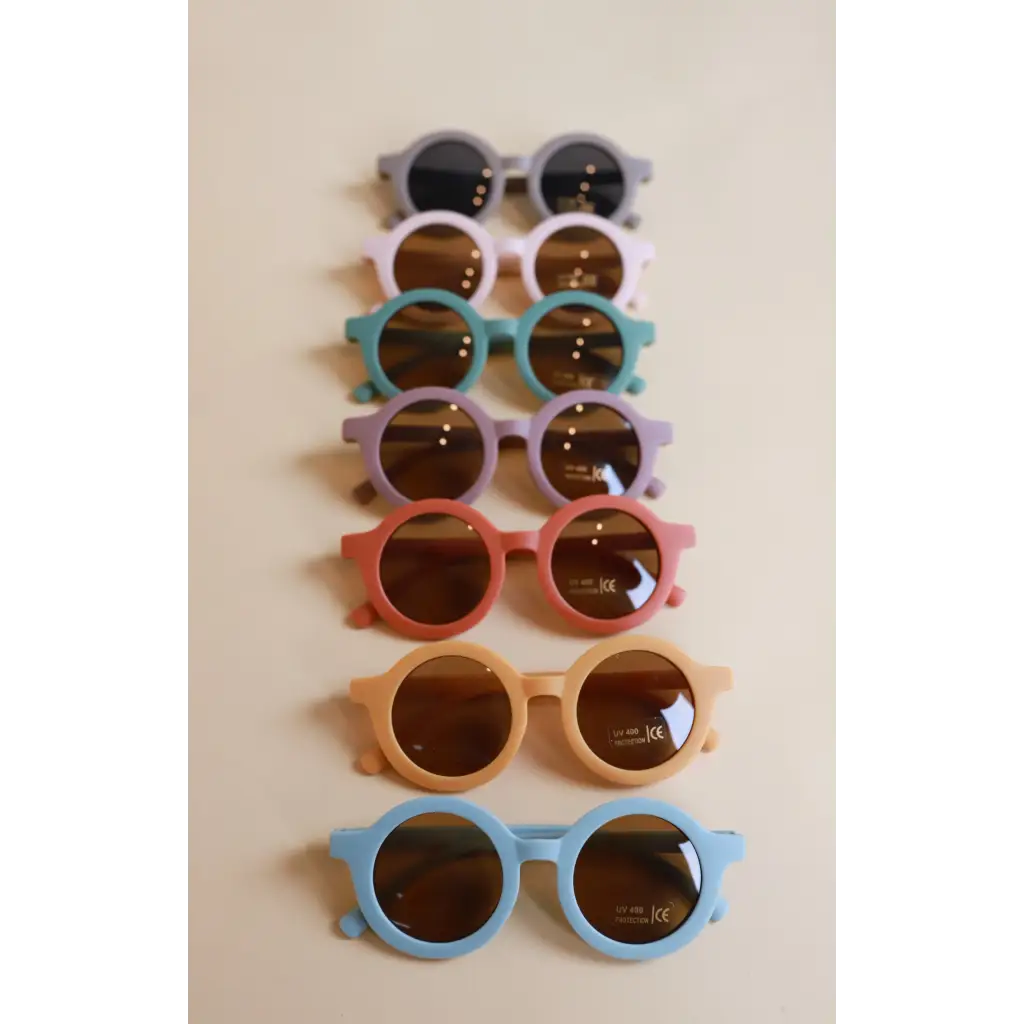 Toddler/Baby Round Retro Sunglasses, UV400 | Sky Blue