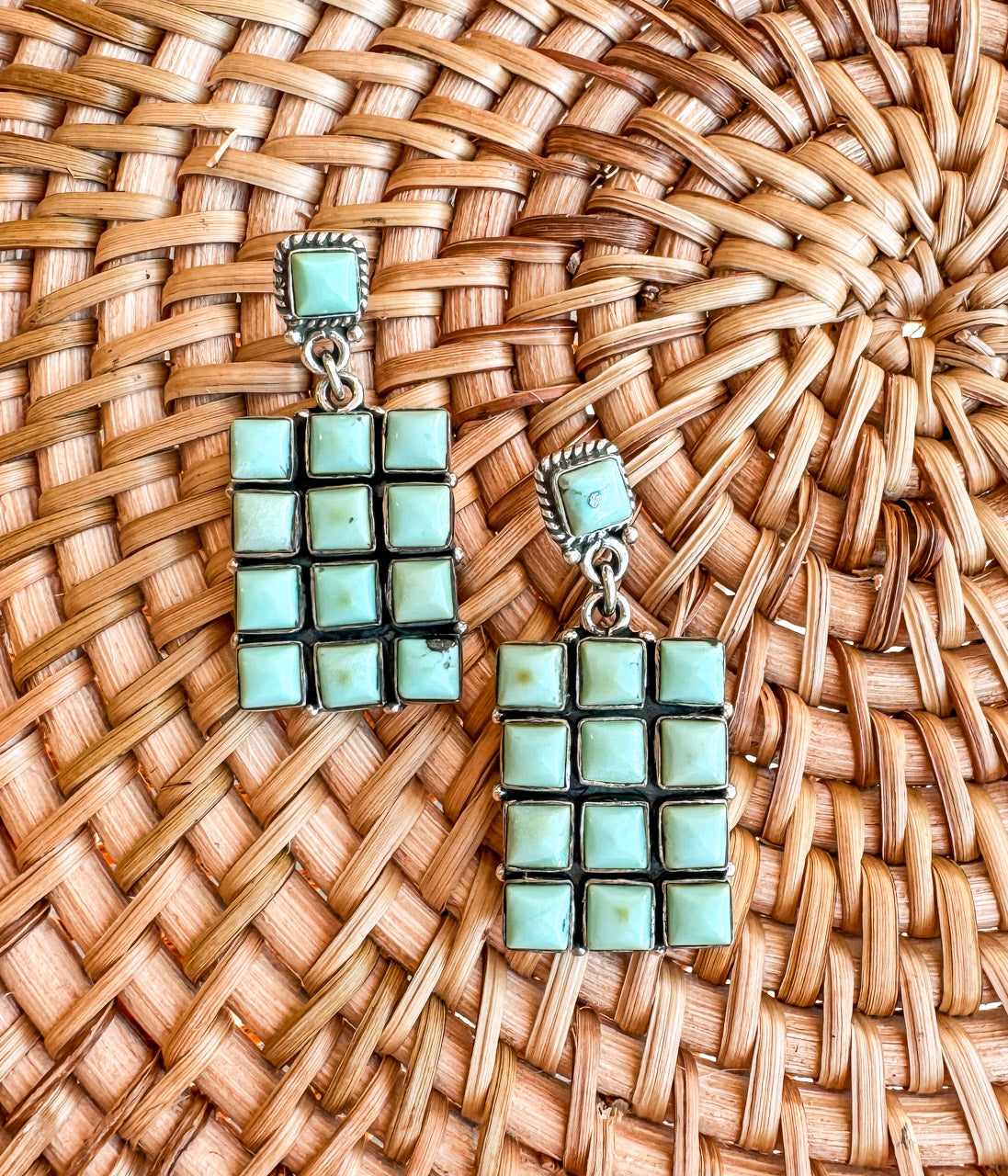 Kingman Turquoise Grid Earrings