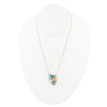 Blue Turquoise Matrix Golden Necklace