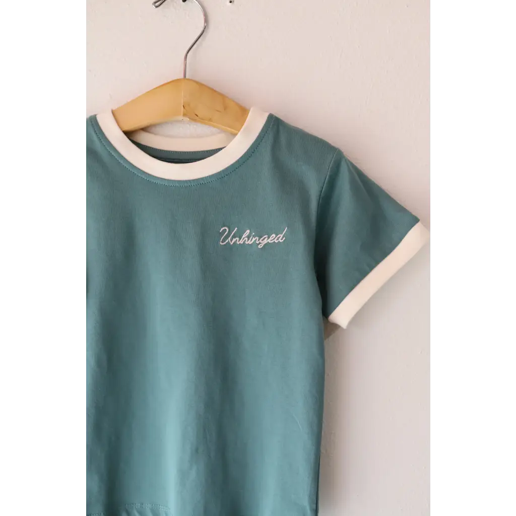 Embroidered Unhinged Ringer T-Shirt for Kids