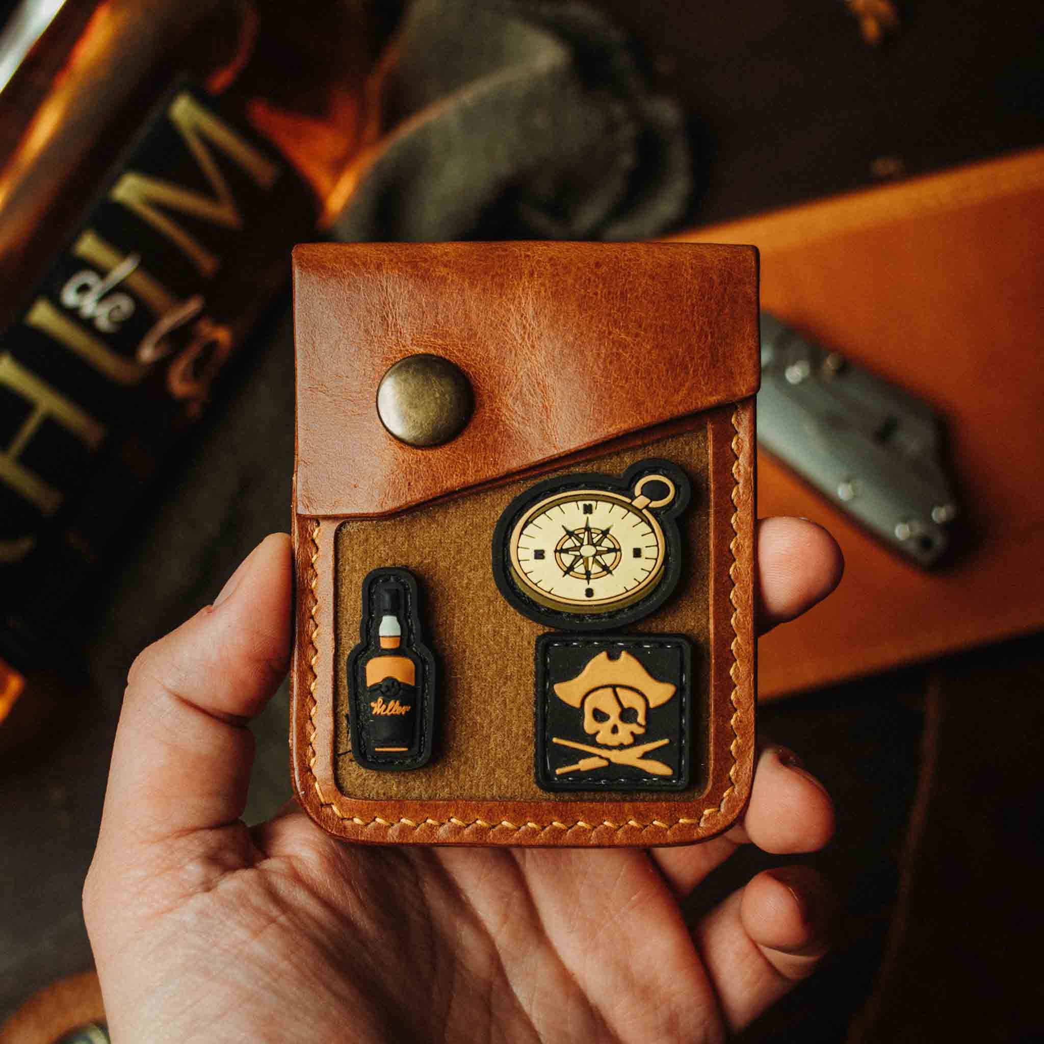Leather Velcro Wallet - Voyager v2 | Patch Display Card Holder | EDC