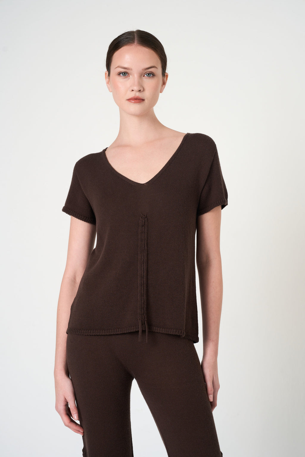 Short Sleeve Top in Brown