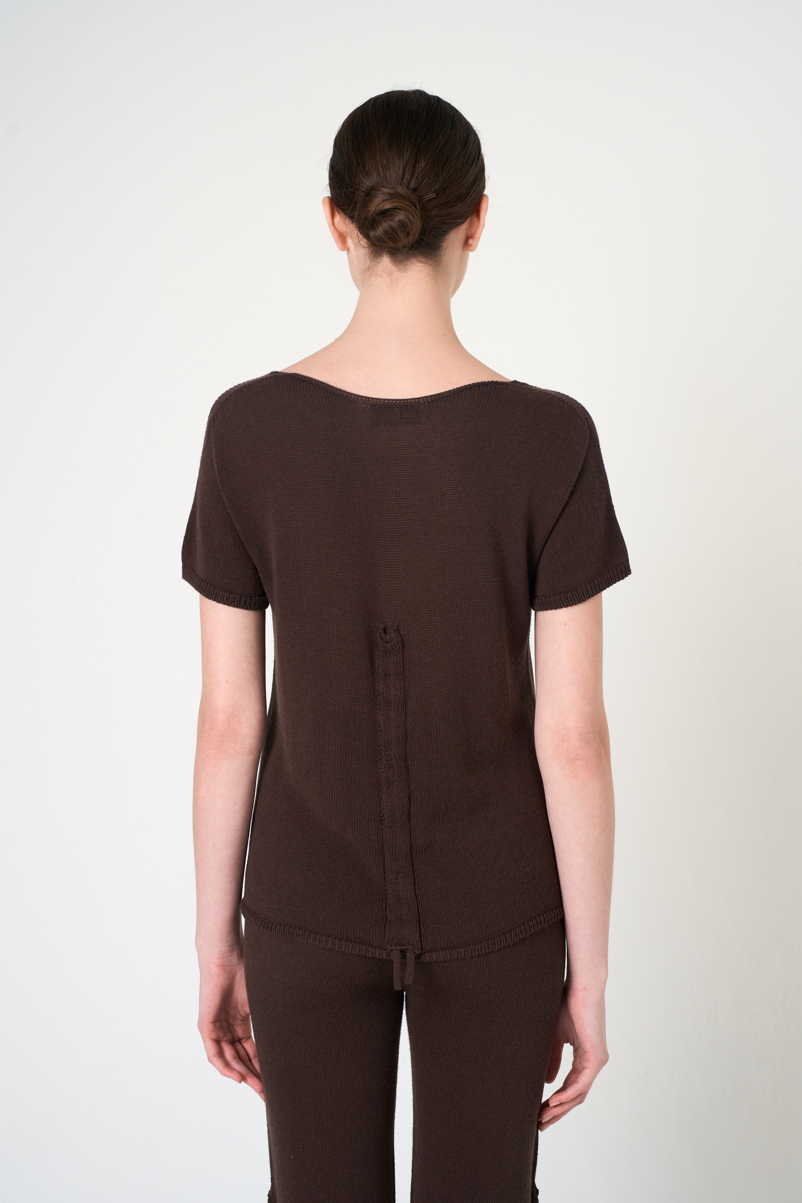 Short Sleeve Top in Brown