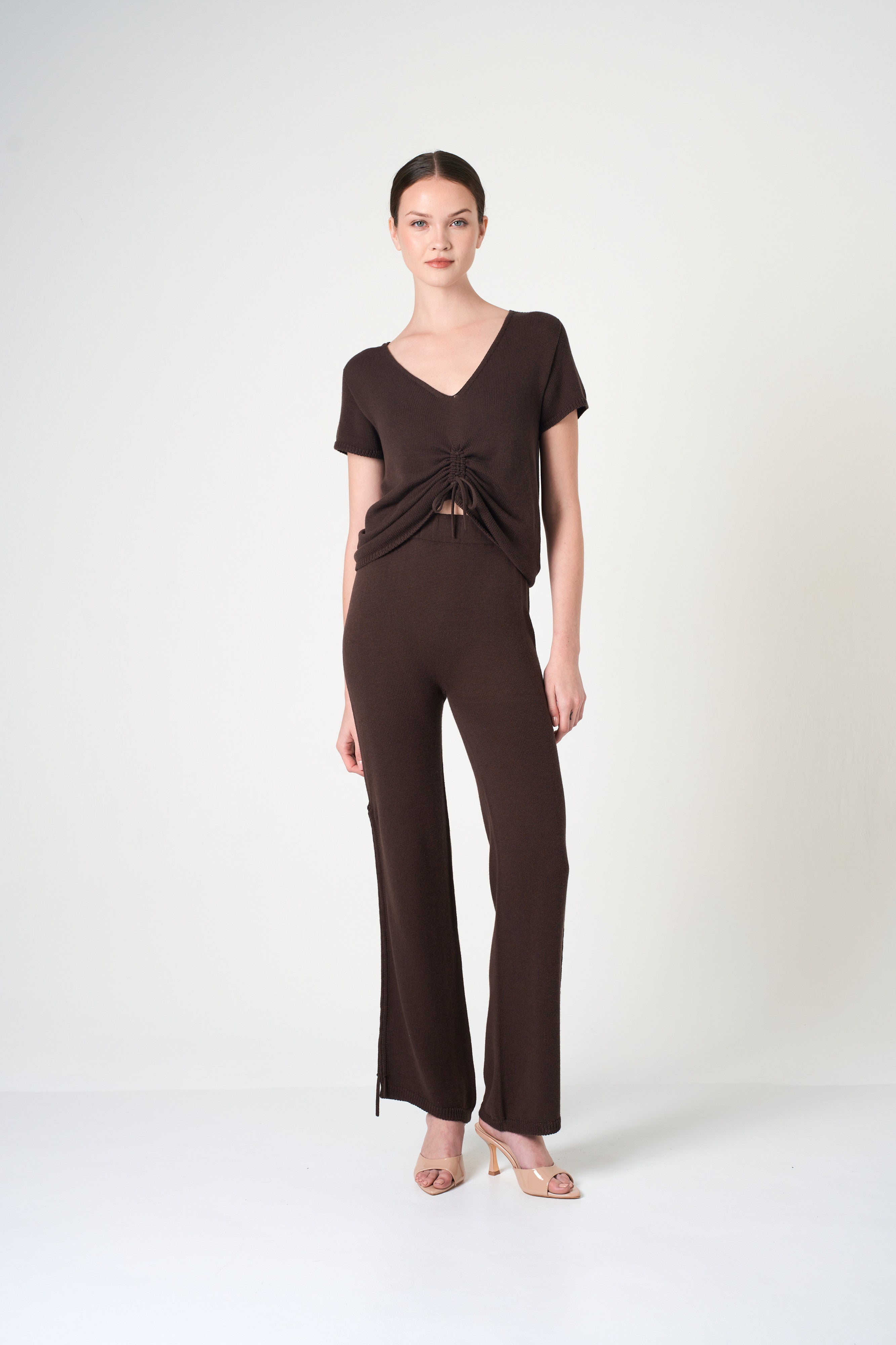 Short Sleeve Top in Brown