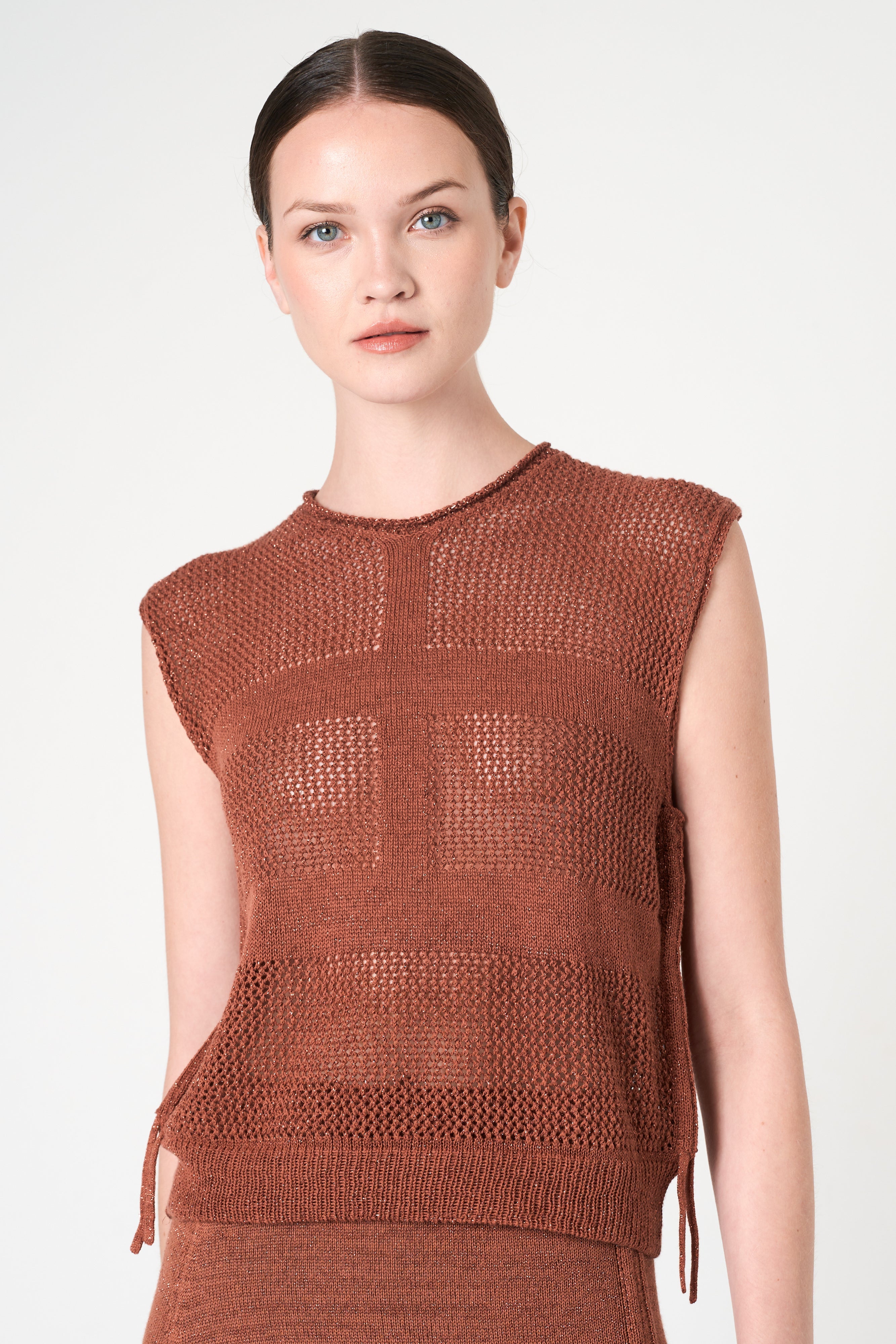 Luxe Sleeveless Top in Brick