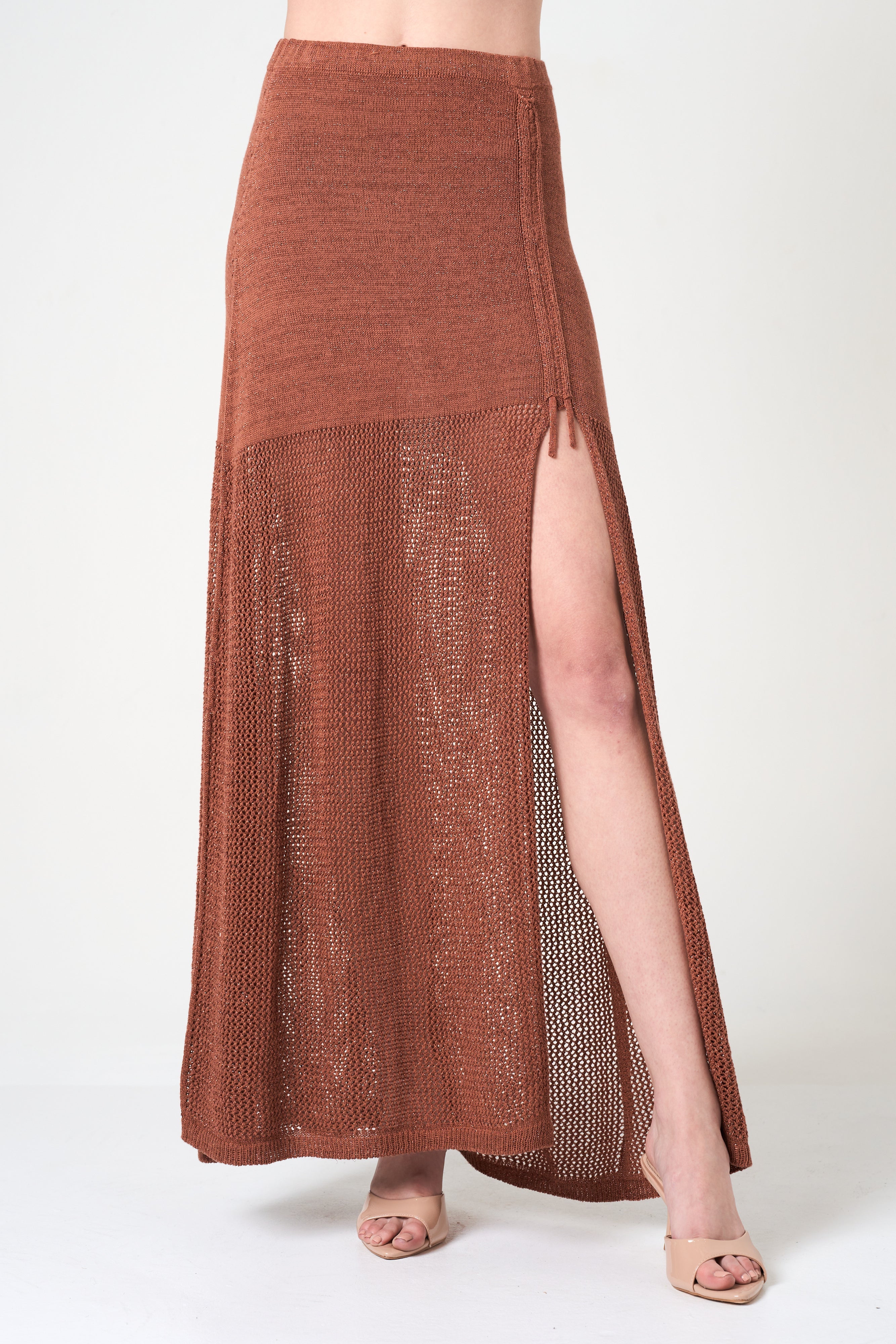 Luxe Long Skirt in Brick