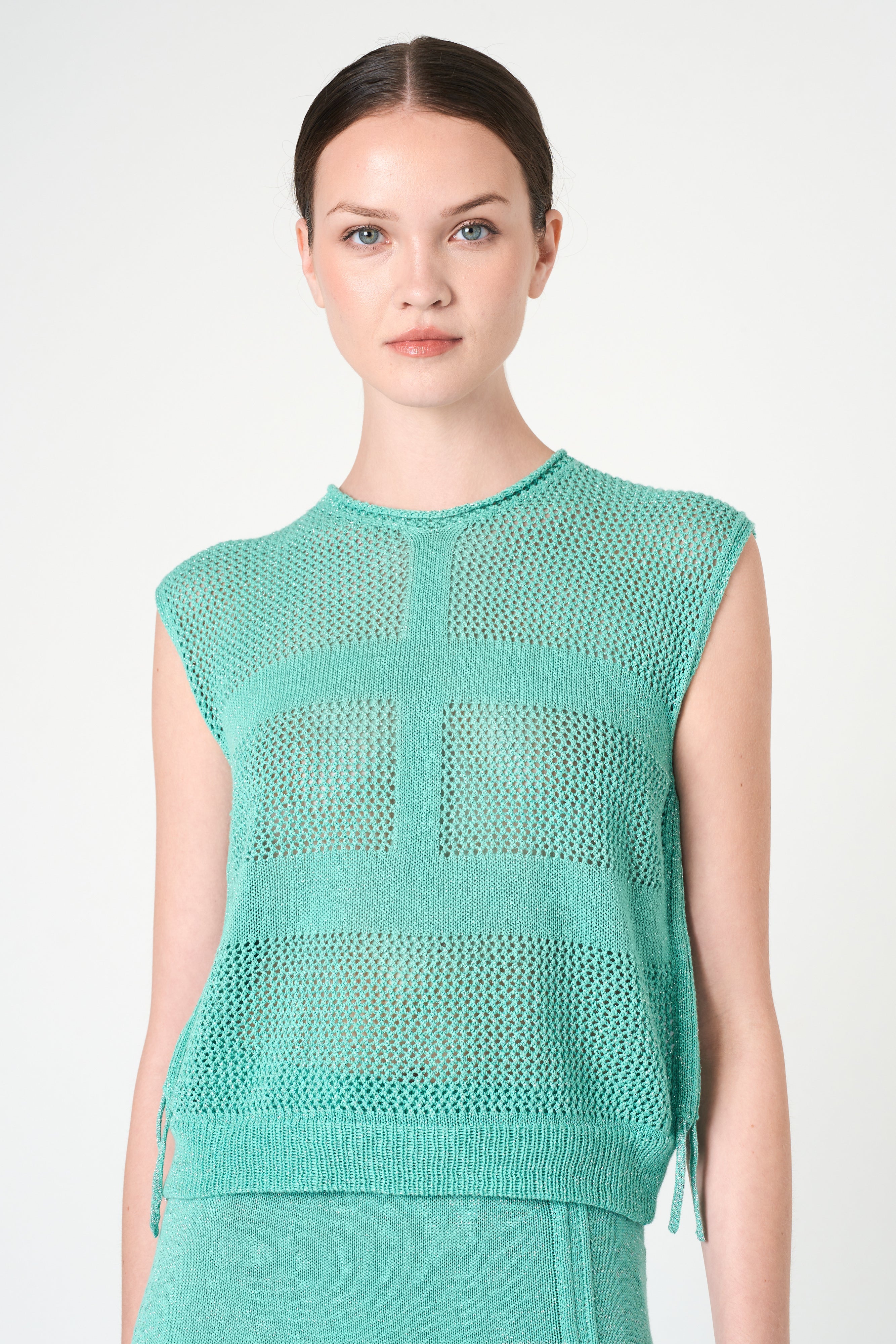 Luxe Sleeveless Top in Aqua