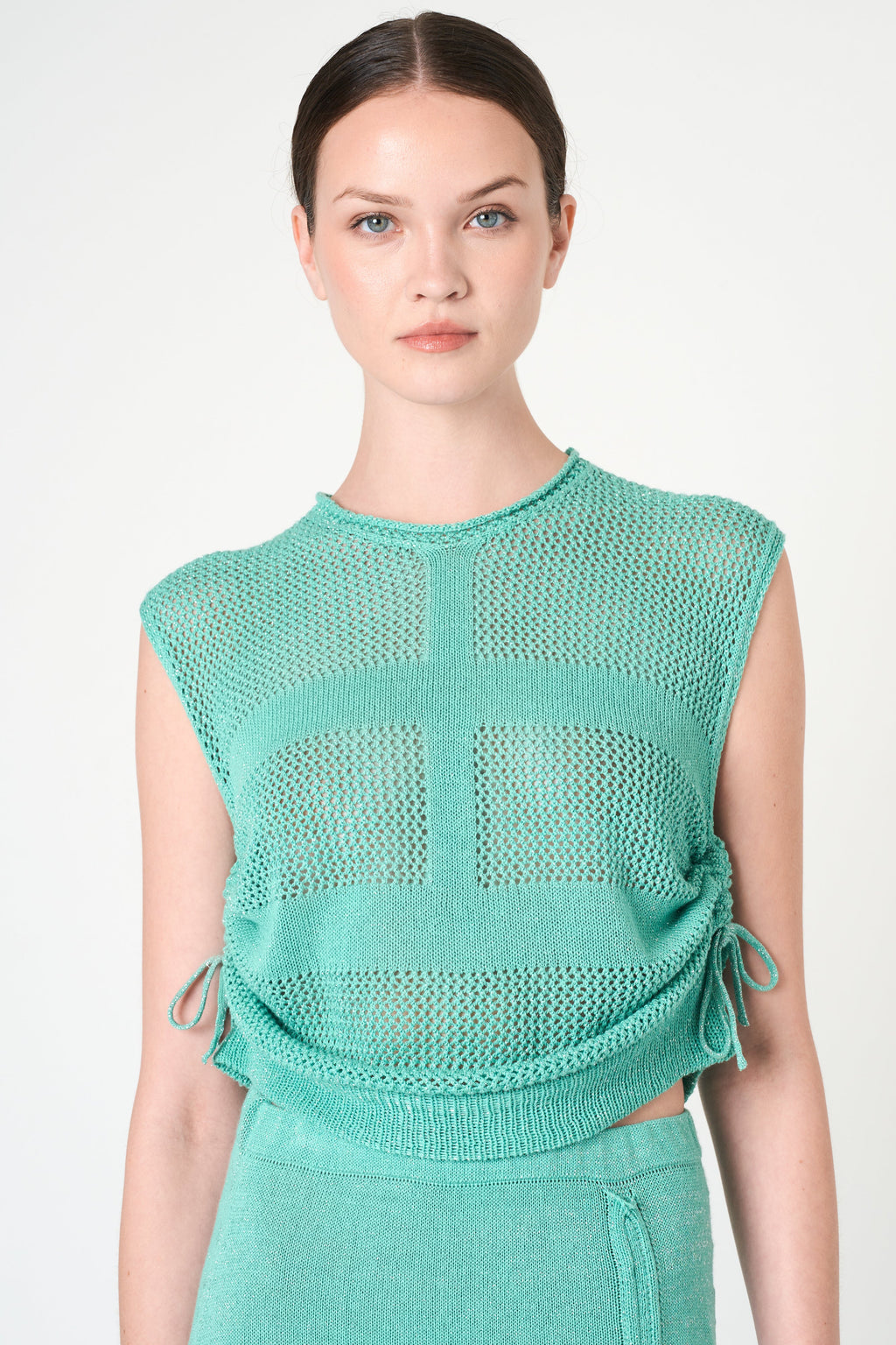 Luxe Sleeveless Top in Aqua