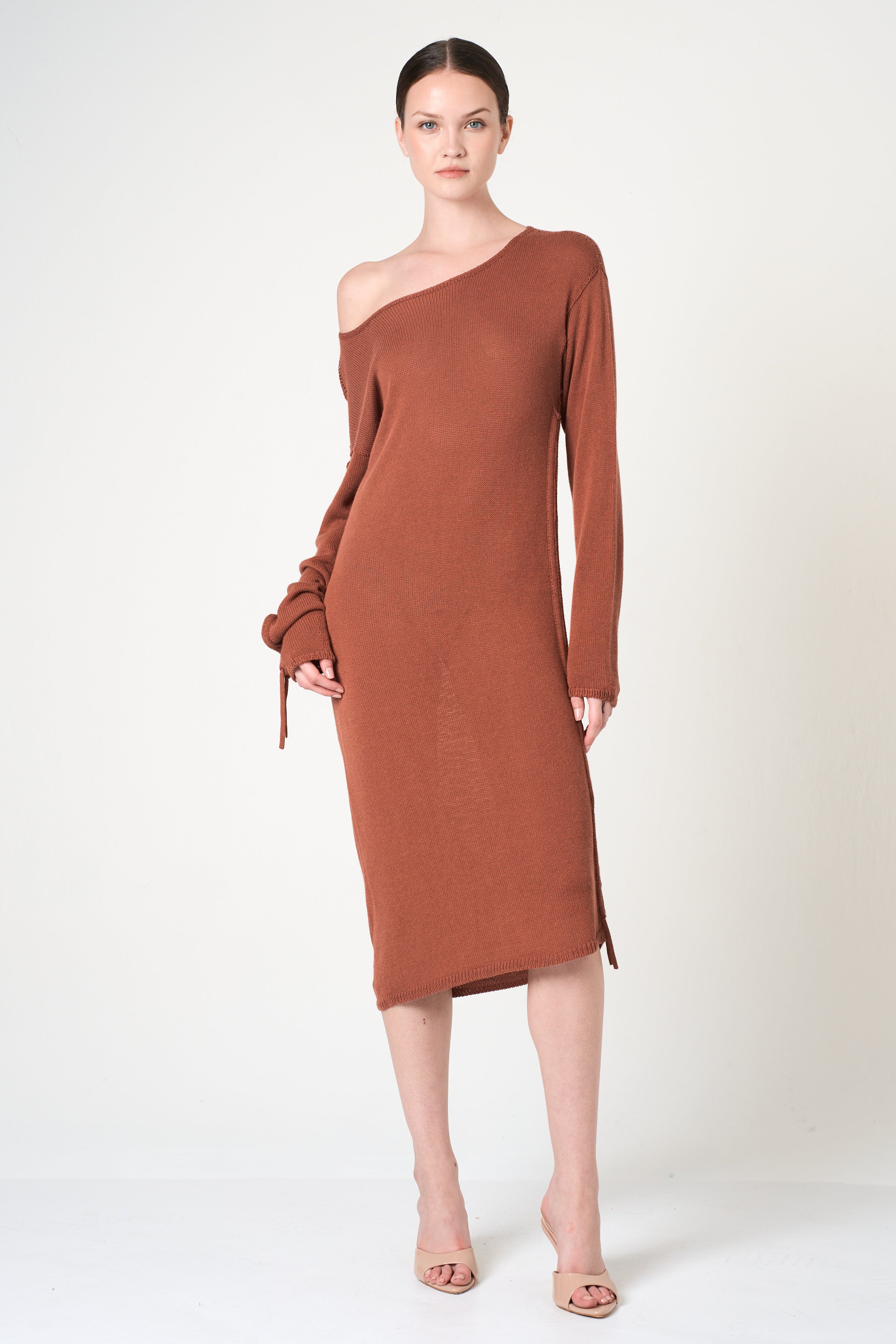 Long Sleeve Dress in Brick