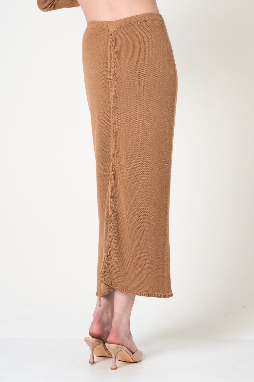 Midi Pencil Skirt in Camel