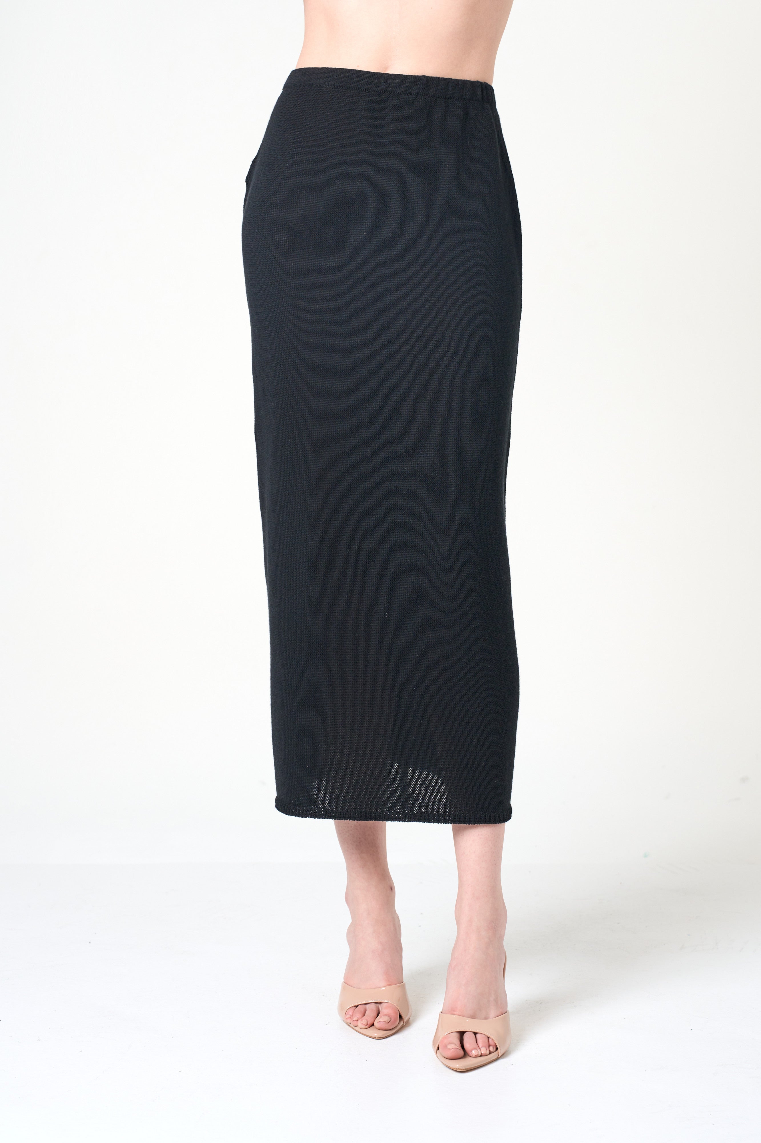 Midi Pencil Skirt in Black