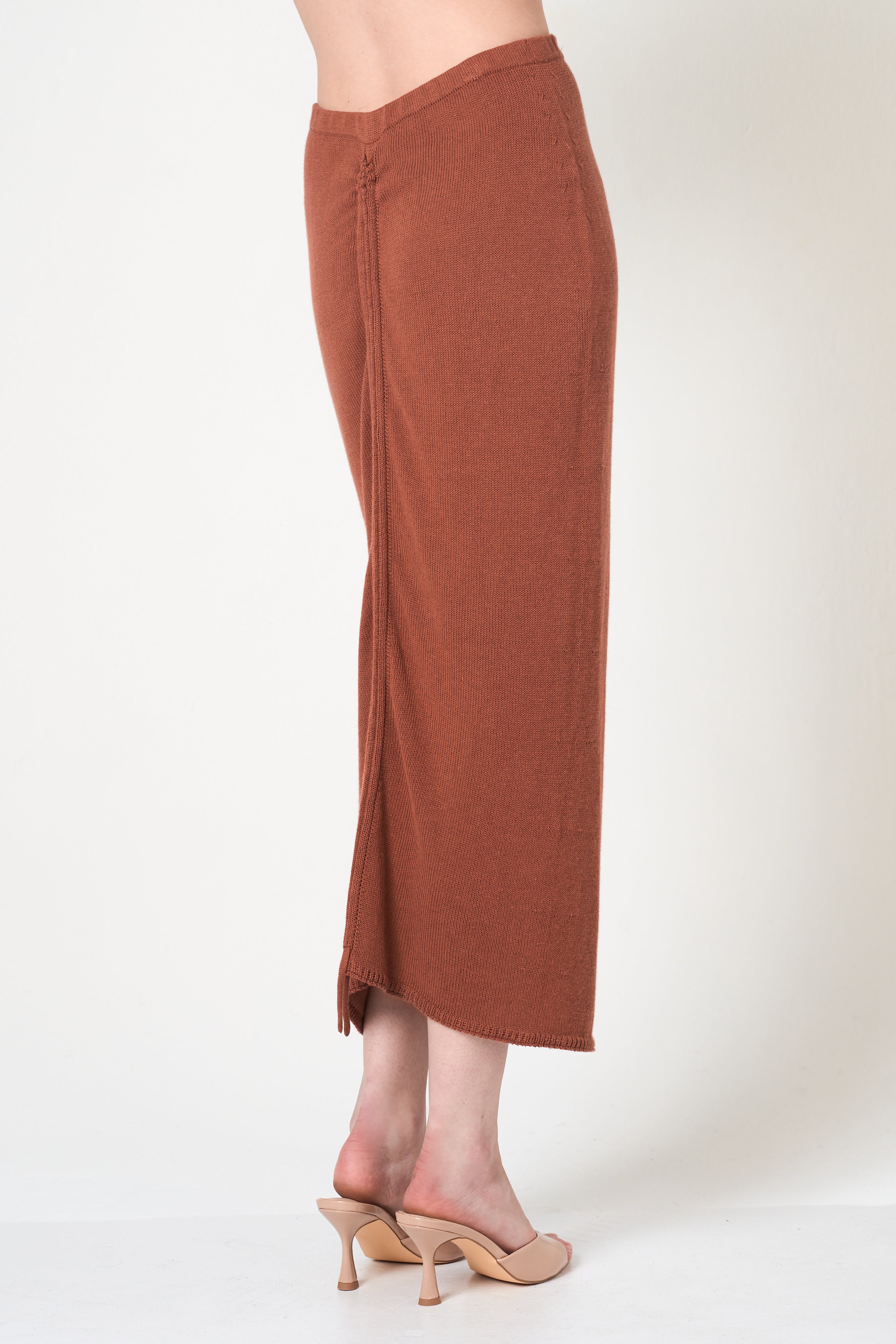 Midi Pencil Skirt in Brick